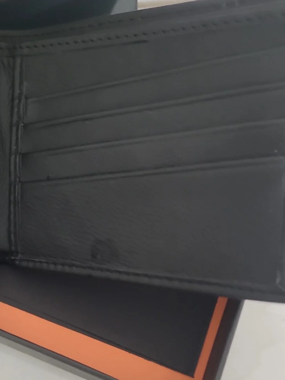 Ben Sherman Black Slim Genuine Leather  Traveler Passcase with Silver Logo Plate